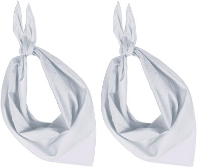 Kariban Bandana/hals zakdoek - 5x - wit - voor kind en volwassenen - polyester/katoen