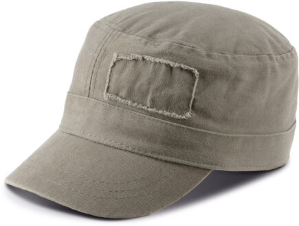 Kariban baseballcap Cuba - volwassenen - olijf groen - army style - katoen - verstelbaar