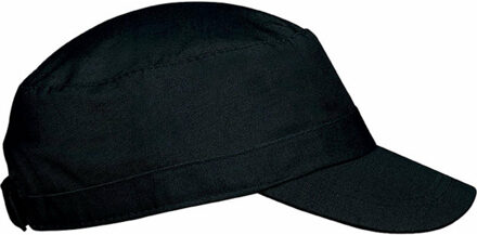 Kariban baseballcap Cuba - volwassenen - zwart - army style - katoen - verstelbaar