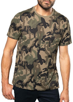 Kariban Camouflage t-shirt met korte mouwen voor heren - herenkleding - camouflage kleding 2XL