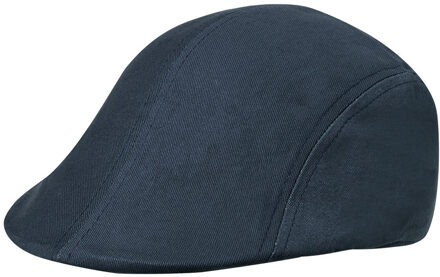 Kariban Flat cap/pet voor heren - donkerblauw - katoen - basic hoofdmaat 58 cm