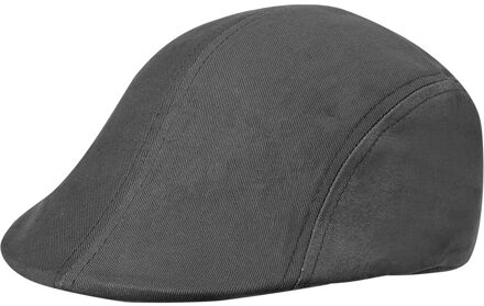 Kariban Flat cap/pet voor heren - donkergrijs - katoen - basic hoofdmaat 58 cm