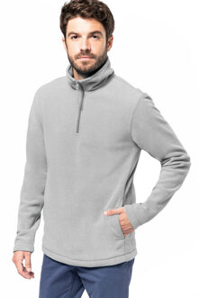 Kariban Fleece trui - lichtgrijs - warme sweater - voor heren - polyester