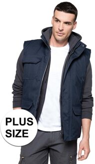 Kariban Grote maten outdoor/werk winter vest/bodywamer navy blauw voor heren - Herenkleding/dikke jassen plus size - Mouwloze outdoor buiten werk vesten 3XL (46/58)