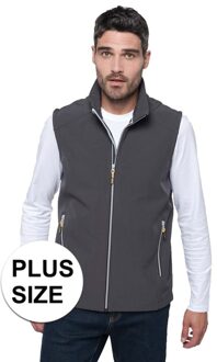 Kariban Grote maten softshell zomer vest/bodywamer antraciet grijs voor heren - Herenkleding/dunne jassen plus size - Mouwloze outdoor vesten 3XL (46/58)