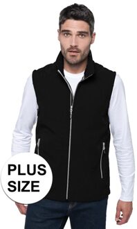 Kariban Grote maten softshell zomer vest/bodywamer zwart voor heren - Herenkleding/dunne jassen plus size - Mouwloze outdoor vesten 4XL (48/60)