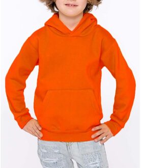 Kariban Oranje meisjes truien/sweaters met hoodie/capuchon