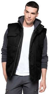 Kariban Outdoor/werk winter vest/bodywamer zwart voor heren - Herenkleding/dikke jassen - Mouwloze outdoor buiten werk vesten L (40/52)