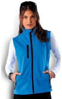 Kariban Softshell bodywarmer voor dames - Blauw - Waterproof - sportief vest - ritssluitingen
