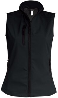 Kariban Softshell bodywarmer voor dames - Zwart - Waterproof - sportief vest - ritssluitingen
