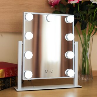 Kariss Grote Size Enkelzijdig Vierkante Desktop Spiegel met Lamp Beroep Kappers Spiegel High-definition Jurk up LED Spiegel Mirror 25X30 Cm plug in Three kleur licht / Mirror 25X30 Cm Charging Add 40 Yuan