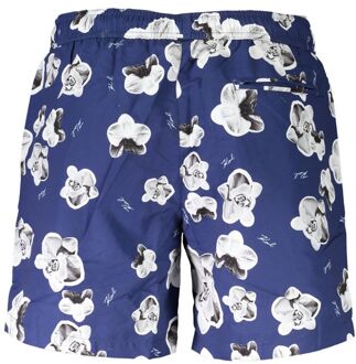 Karl Lagerfeld Bloemen zwemshorts Donkerblauw