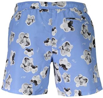 Karl Lagerfeld Bloemen Zwemshorts Met Koord Lichtblauw