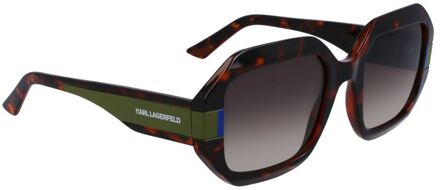 Karl Lagerfeld Bruine Ingespoten Zonnebril - One Size
