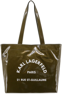 Karl Lagerfeld Groene Schoudertas met Drukknoopsluiting Karl Lagerfeld , Green , Dames - ONE Size