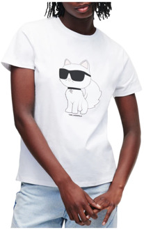Karl Lagerfeld Ikonik Choupette Wit T-shirt Karl Lagerfeld , White , Dames - XS