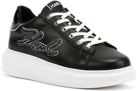 Karl Lagerfeld Kapri Signia Emboss Lo Lace Leren Zwarte Sneakers Voor Dames
