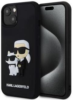 Karl Lagerfeld Karl & Choupette 3D Rubber Hardcase Backcover iPhone 15 - Zwart
