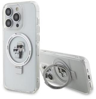 Karl Lagerfeld Karl & Choupette Hardcase Backcover Ringstand MagSafe voor de iPhone 15 Pro - Transparant