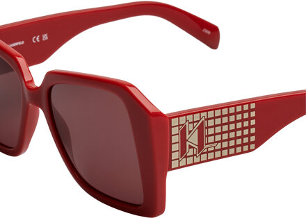 Karl Lagerfeld KL6140S Vierkante Zonnebril voor Vrouwen Rood - One Size
