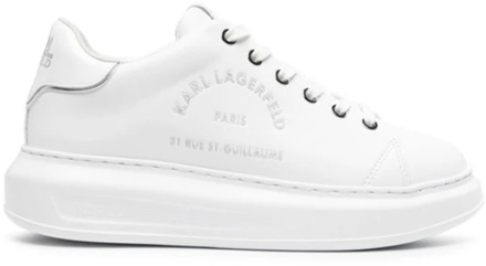 Karl Lagerfeld Logo Kapri Leren Sneakers Karl Lagerfeld , White , Dames - 37 Eu,41 EU