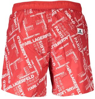 Karl Lagerfeld Logo Print Badshorts Rood - M
