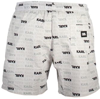 Karl Lagerfeld Logo Print Zwemshorts - maat Wit