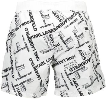 Karl Lagerfeld Logo Print Zwemshorts Wit