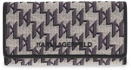 Karl Lagerfeld Metallic Synthetische Portemonnee met Meerdere Compartimenten Karl Lagerfeld , Gray , Dames - ONE Size