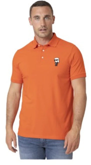 Karl Lagerfeld Polo Shirts Karl Lagerfeld , Orange , Heren - S,Xs