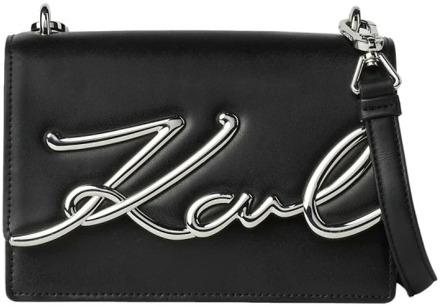 Karl Lagerfeld Signature Schoudertas Zwart-Zilver Karl Lagerfeld , Black , Dames - ONE Size