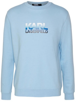 Karl Lagerfeld Stijlvolle Sweat Crewneck Karl Lagerfeld , Blue , Heren - M,S