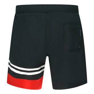 Karl Lagerfeld Strandkleding Rue Street Kleurblok Logo Zwarte Zwemshorts
