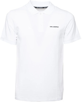 Karl Lagerfeld Wit Logo Polo T-Shirt Karl Lagerfeld , White , Heren - 2Xl,Xl,S
