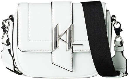 Karl Lagerfeld Witte Schoudertas met Zilveren Logo Karl Lagerfeld , White , Dames - ONE Size