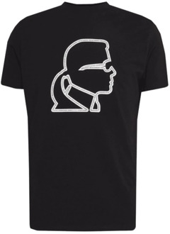 Karl Lagerfeld Zwart Tee-Shirt met Design en Extras Karl Lagerfeld , Black , Heren - Xl,L,M,S