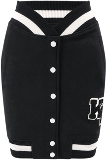 Karl Lagerfeld Zwarte rok met witte drukknopen Karl Lagerfeld , Black , Dames - M,Xs
