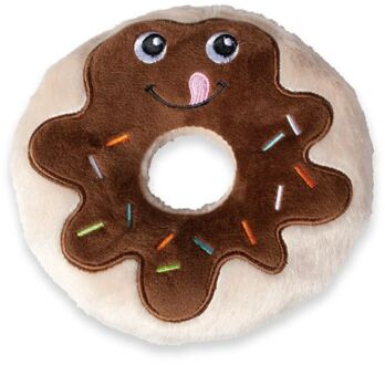 Karlie Donut - Knuffel - Hondenspeelgoed - Bruin - 14x14x4 cm
