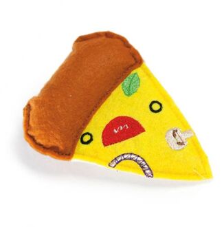Karlie Pizzapunt - Knuffel - Kattenspeeltje - Geel - 10,5x8x1 cm