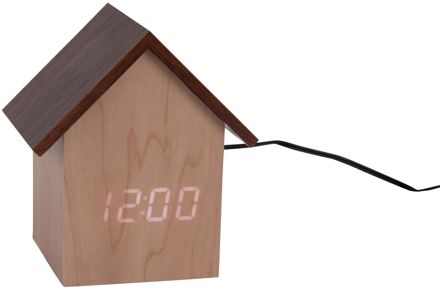 Karlsson Alarm Clock House LED Bruin