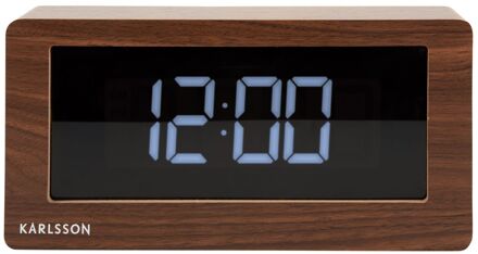 Karlsson Table clock Boxed LED dark wood veneer Bruin