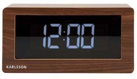 Karlsson Table clock Boxed LED dark wood veneer Bruin