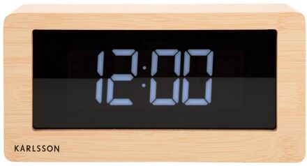 Karlsson Table clock Boxed LED light wood veneer Bruin