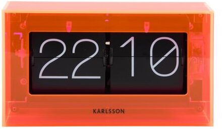 Karlsson Tafelklok Boxed Flip - Neon oranje