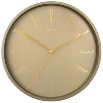 Karlsson Wall clock Belle Numbers metal moss green Groen