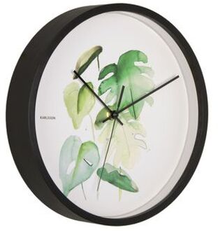 Karlsson Wall clock Botanical monstera print Groen