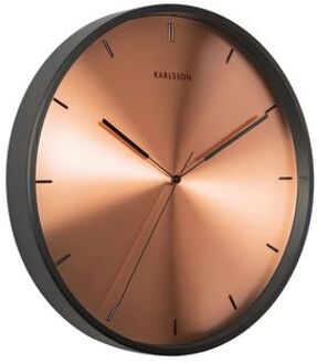 Karlsson Wall clock Finesse copper dial, black case Koper