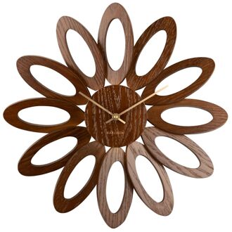 Karlsson Wall clock Fiore dark wood veneer Bruin