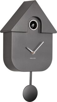 Karlsson Wall Clock Modern Cuckoo Metallic Dark Grey