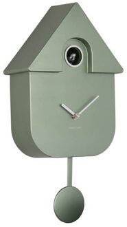 Karlsson Wall Clock Modern Cuckoo Metallic Green